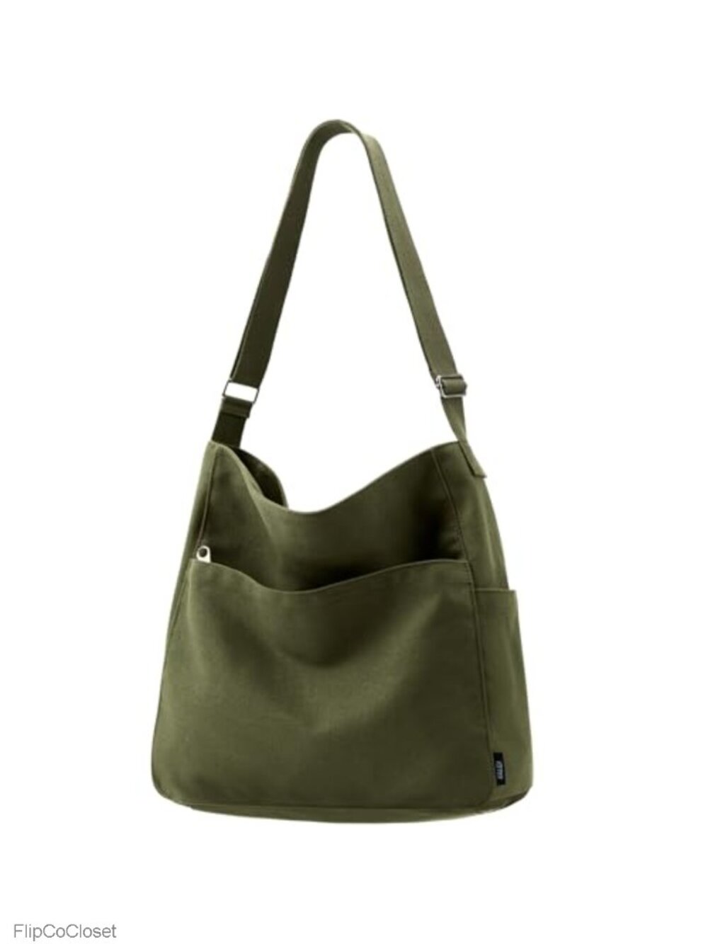 Canvas Tote Bag Zipper Large Crossbody Shoulder Messenger Bag